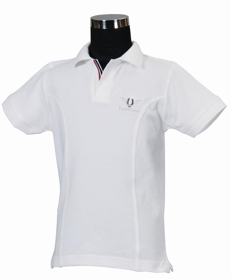 TuffRider Girl's Polo Shirt, White, Large